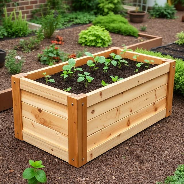 Outsunny Wooden Raised Planter Box